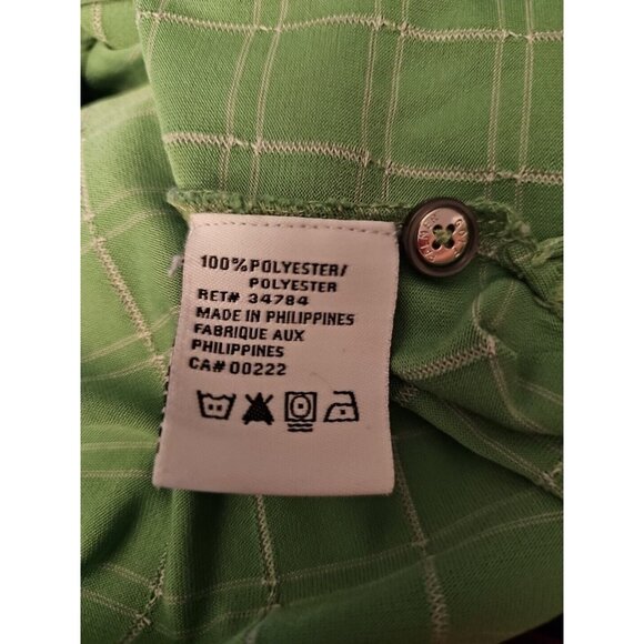 Palmer Golf Polo Shirt Large L 44 Kelly Green Plaid VG+ Condition - Picture 7 of 7